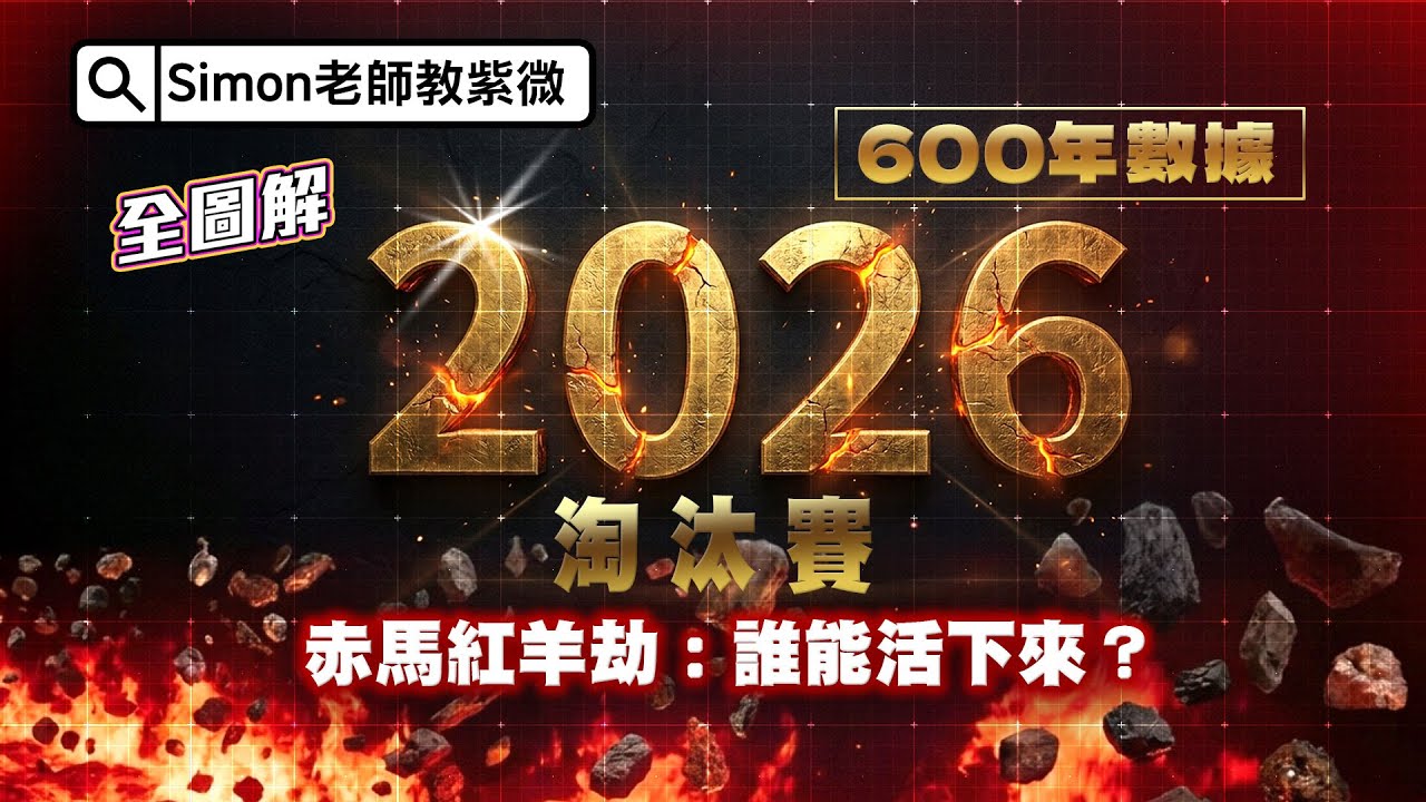 600年數據揭密：2026年是場淘汰賽，這「四張免死金牌」讓你成為最強生存者！（EP.154）【Simon老師教紫微】