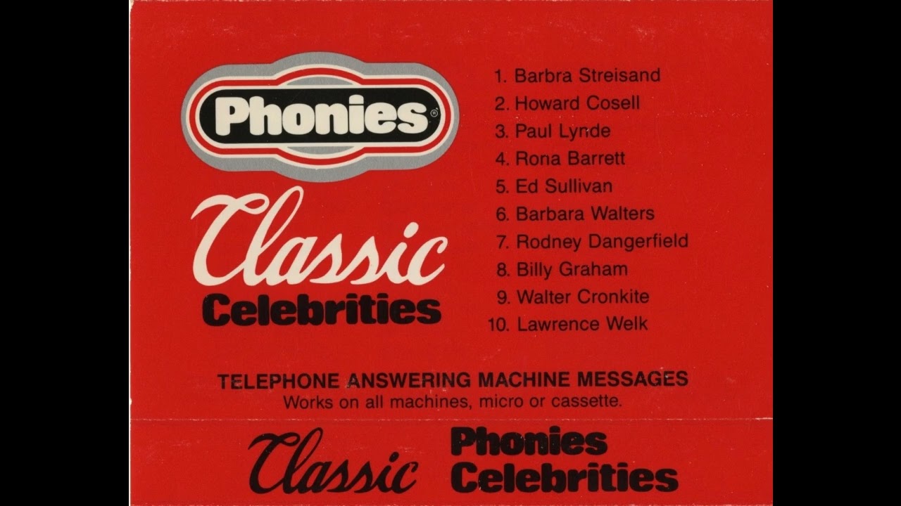 Phonies Classic Celebrities answering machine messages cassette