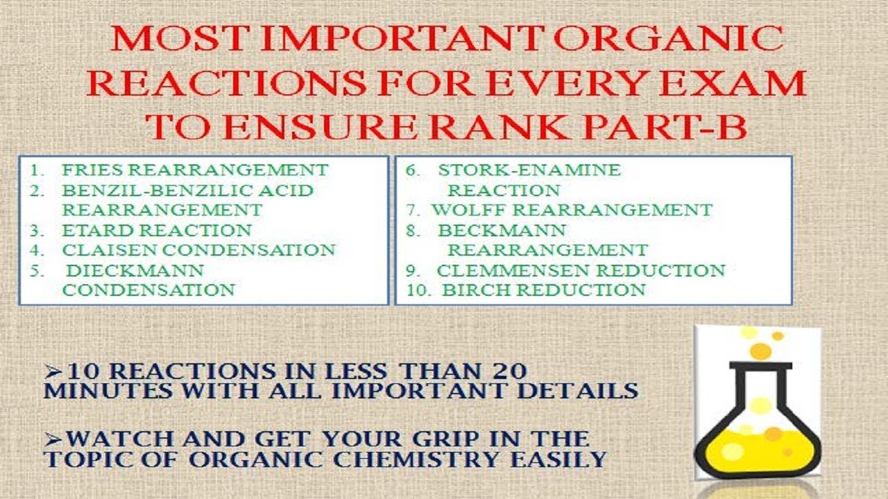 MOST IMPORTANT ORGANIC REACTIONS FOR ALL EXAMS PART-2