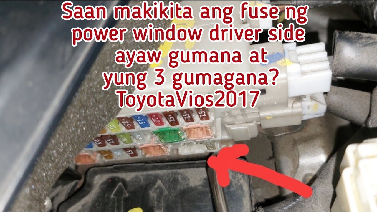 Saan makikita ang fuse ng power window driver side ayaw gumana at yung 3 gumagana?ToyotaVios2017