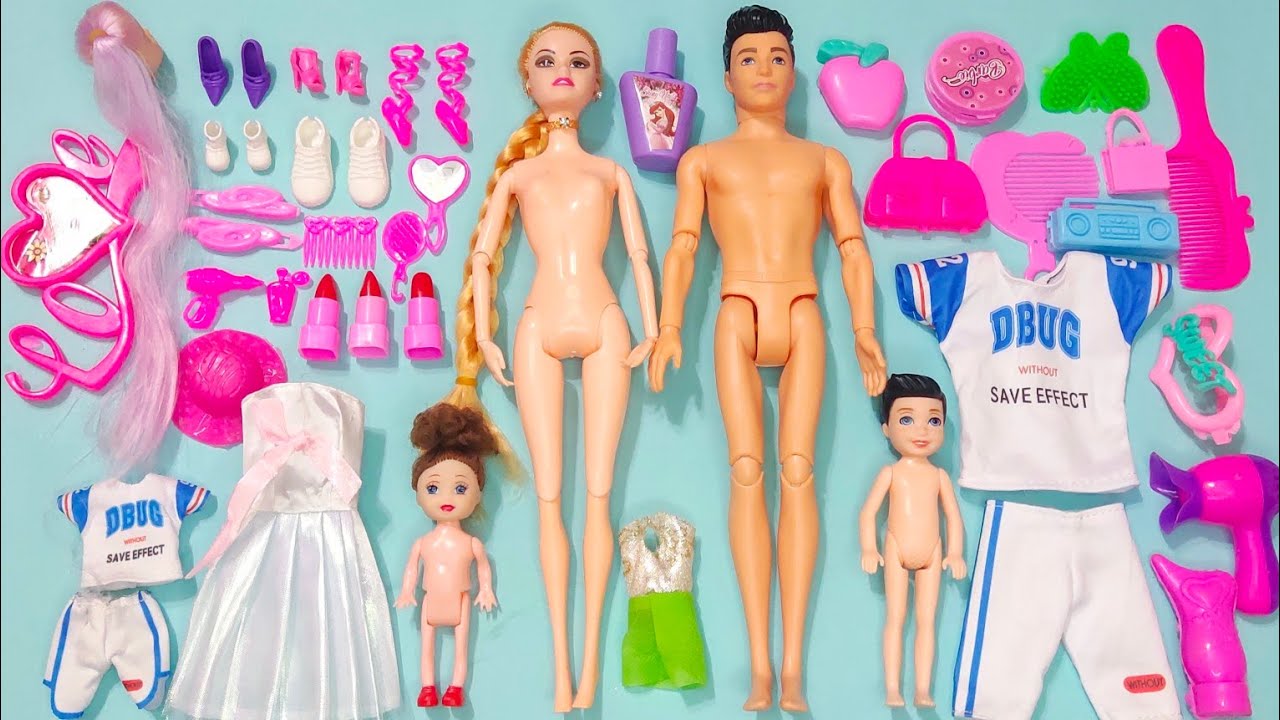 11 minutes satisfying Barbie doll ASMR( close -up play,soft sound & Relaxing Unboxing 