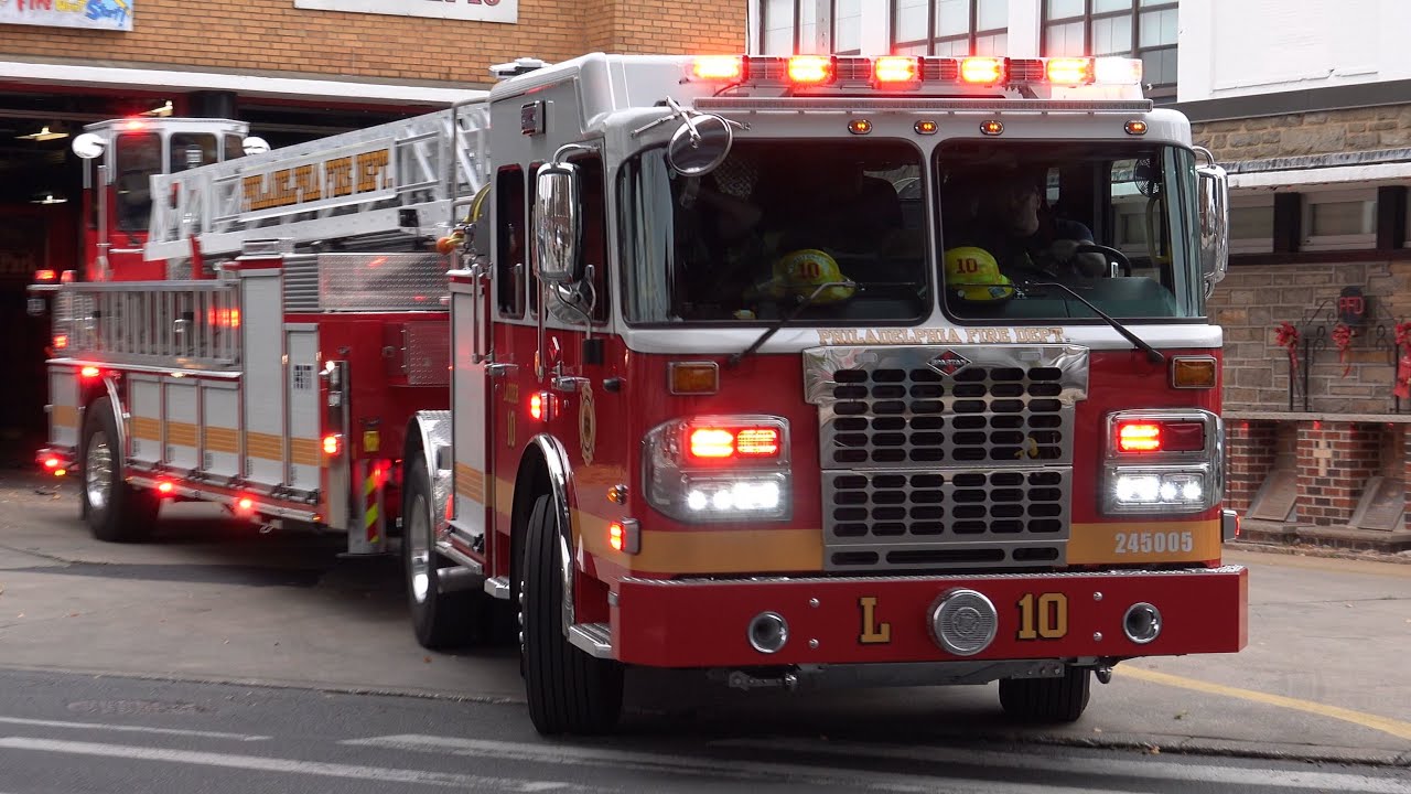 **BRAND NEW** Philadelphia Fire Department LADDER 10, Engine 7 & Battalion 10 Responding 