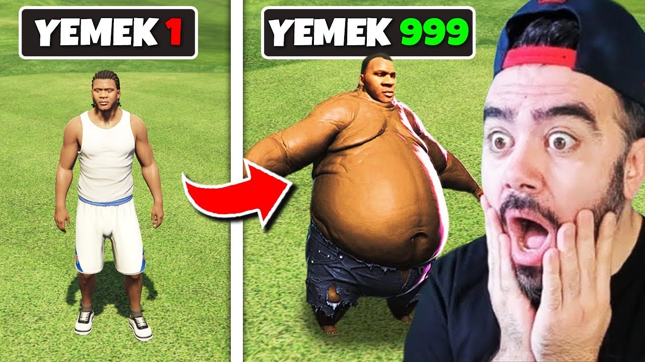 ÖLENE KADAR YEMEK YEDIM 999 SEVIYEDE BAKIN NE OLDU - GTA 5 MODS