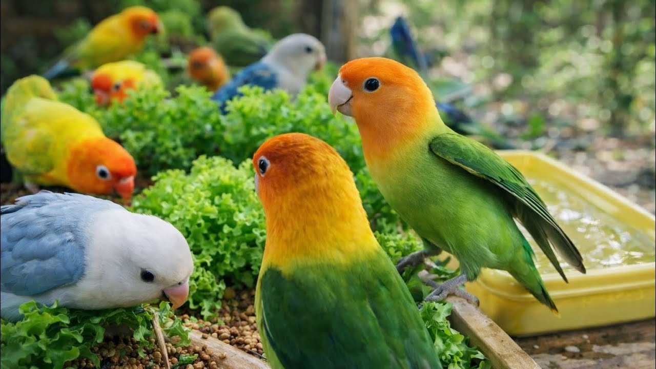 Lovebird Colorful 💚❤️#lovebirds #sunconure #parrotlover #birds #cutelovebird