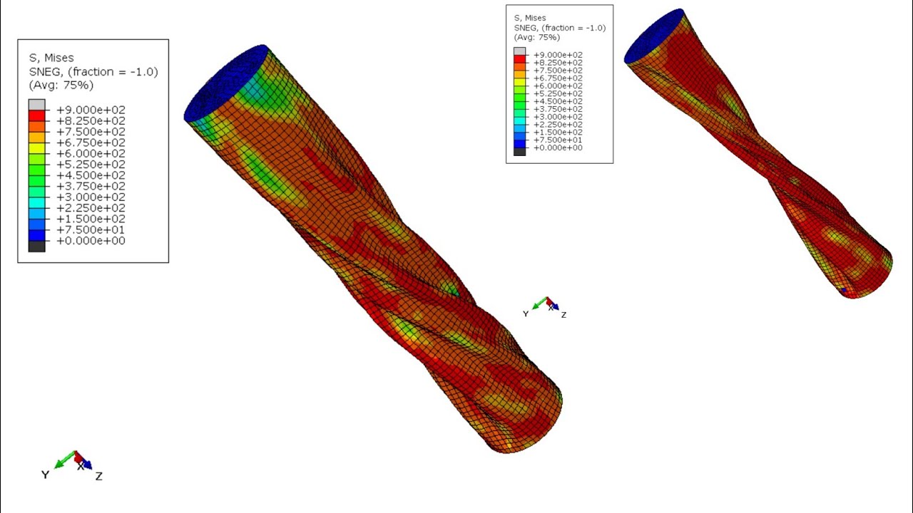 Dynamic Explicit: torsion of cylinder using #abaqus