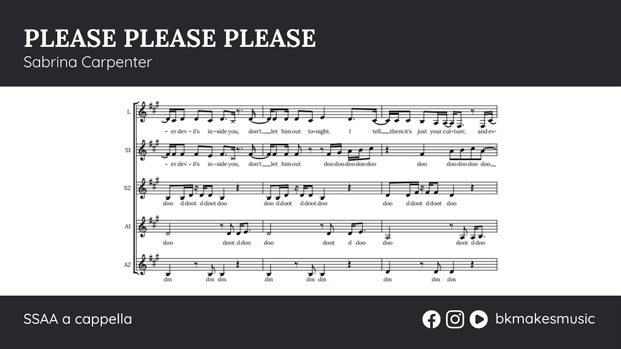 Please Please Please by Sabrina Carpenter | SSAA a cappella (arr. BK Riha)