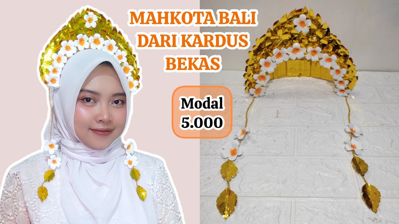 MAHKOTA KARNAVAL ADAT BALI DARI KARDUS BEKAS MODAL 5000 UNTUK