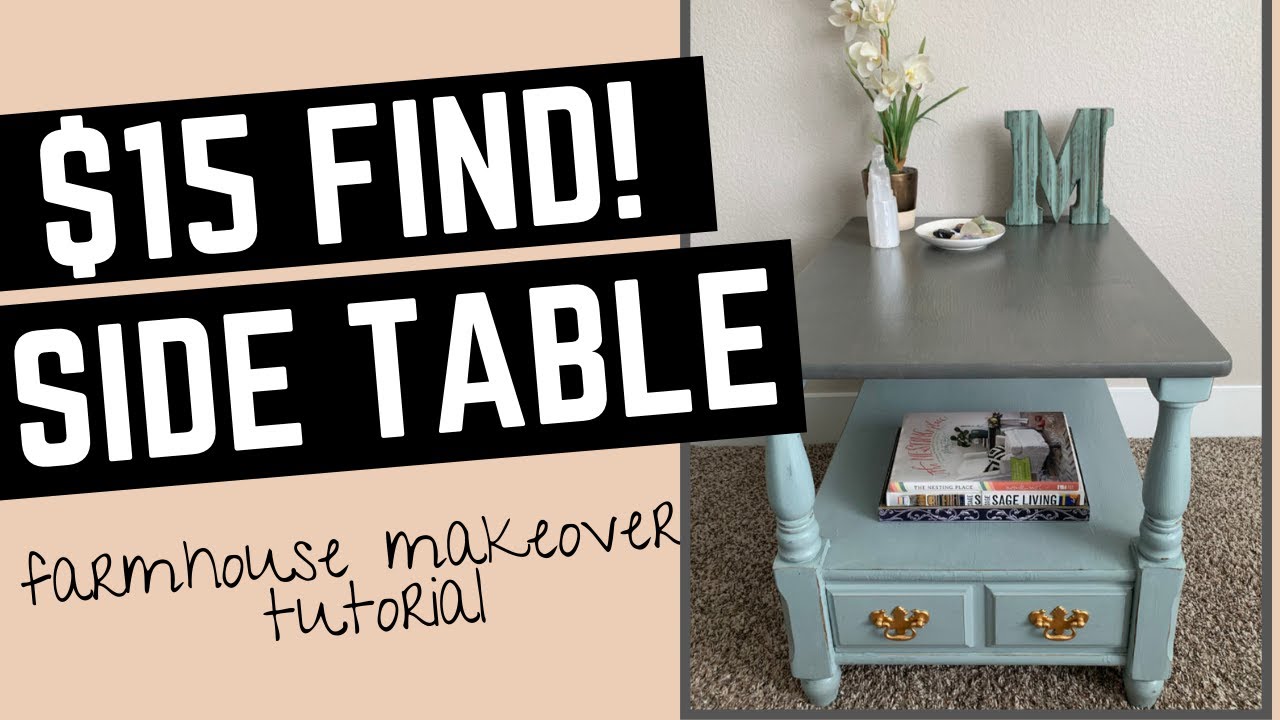 $15 Farmhouse Side Table -  Painted Makeover