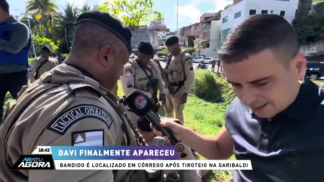 Esconde esconde na Garibalde: Bandido é localizado em córrego na Garibaldi |ARATU NOTICIAS |TV ARATU