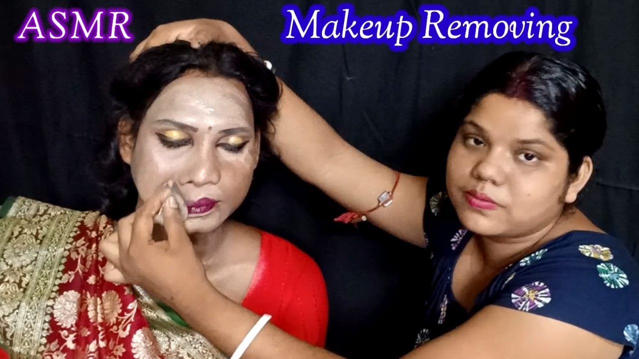 ASMR~Doing My Brother Girl Transformation Bridal Makeup Removing(Relaxing) @asmrsangi7044
