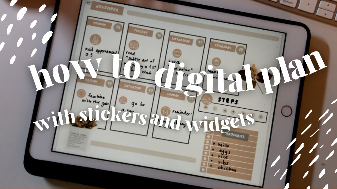 ✨ How to DIGITAL PLAN with STICKERS and WIDGETS | preview of sticker kit | plan with me | Goodnotes