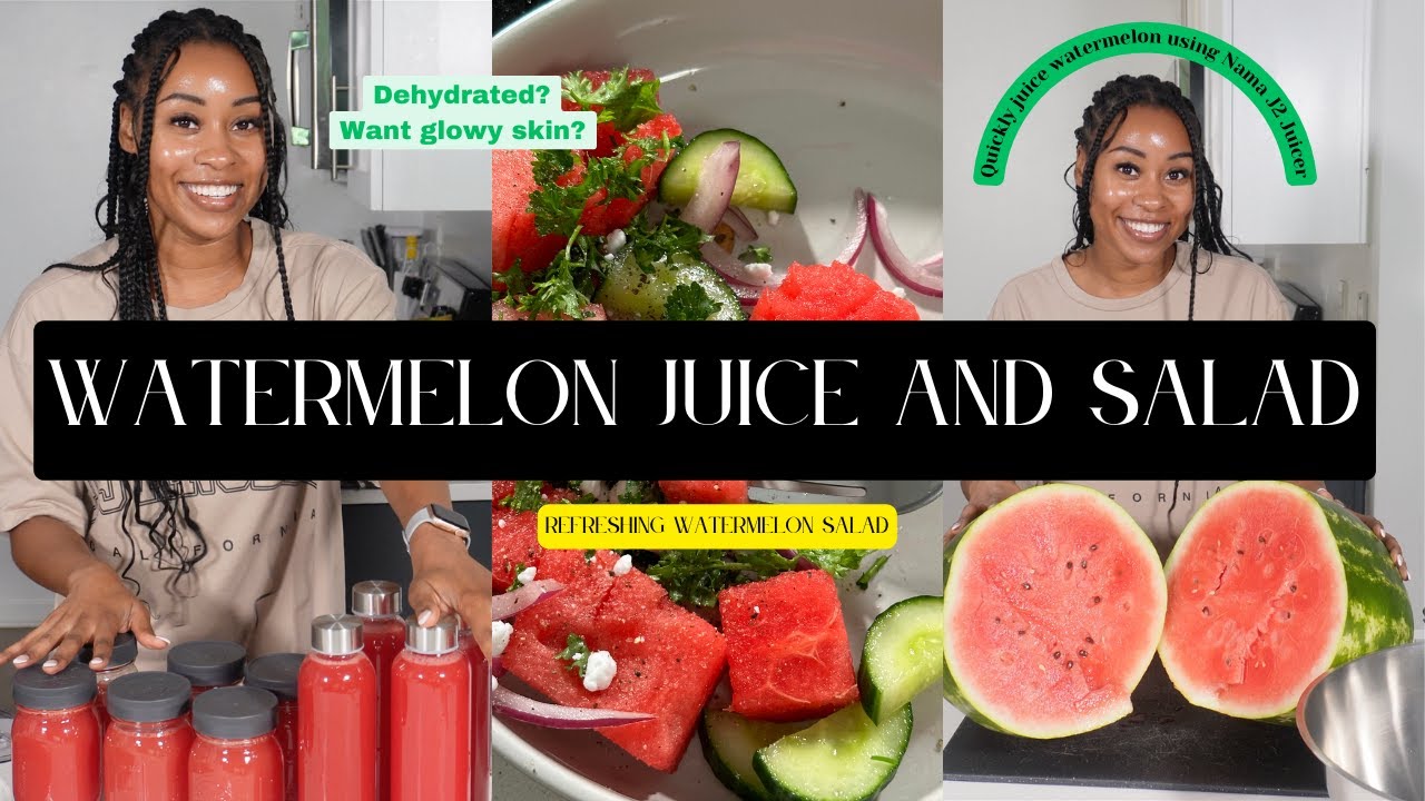 Quickly Juice Watermelon in Nama J2 Juicer | Trying Watermelon salad | Hydrate your body and skin!!