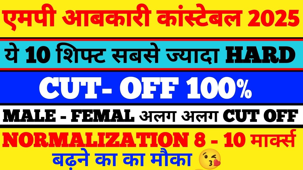 🌟MP EXCISE CONSTABLE CUT OFF 2025|MP ABKARI ARAKSHAK CUT OFF 2025|MP EXCISE CONSTABLE NORMALIZATION
