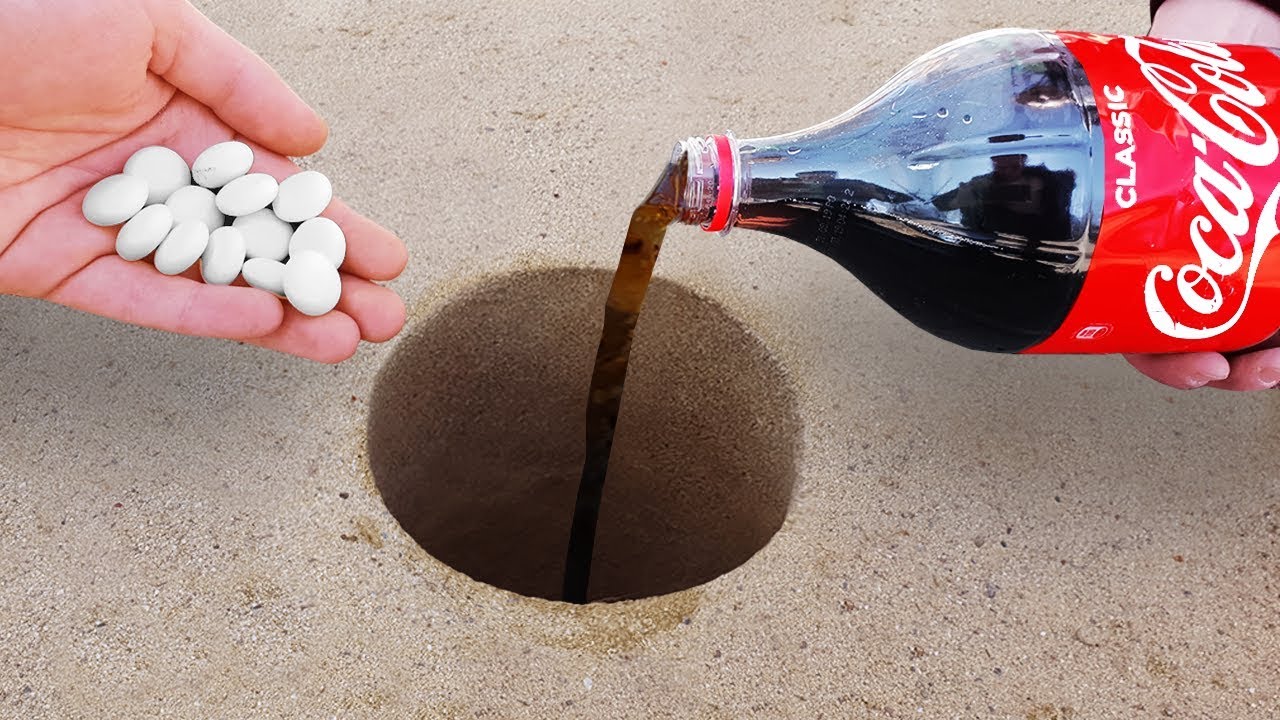 Experiment: Coca Cola and Mentos Underground