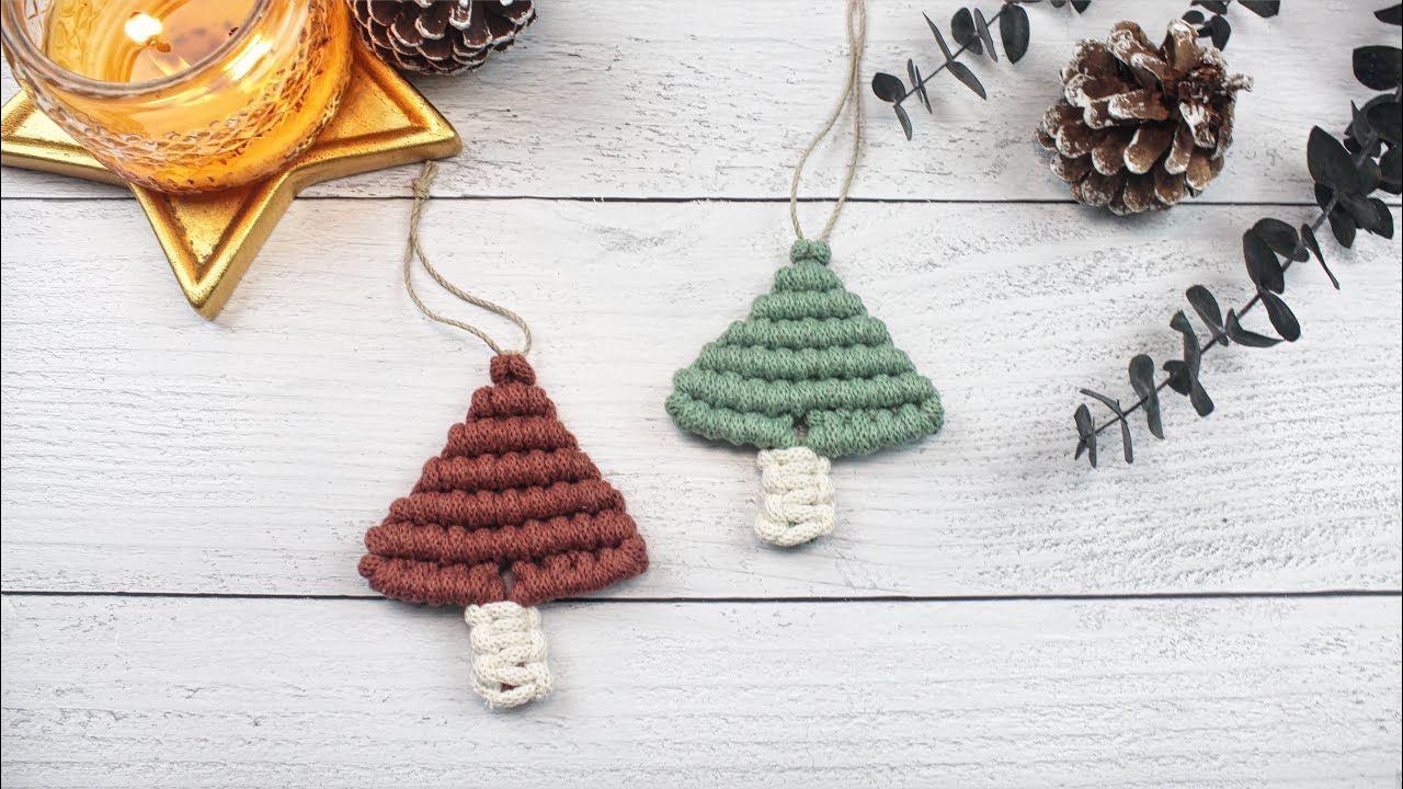 Mini Macrame Christmas Tree | DIY MACRAME ORNAMENT