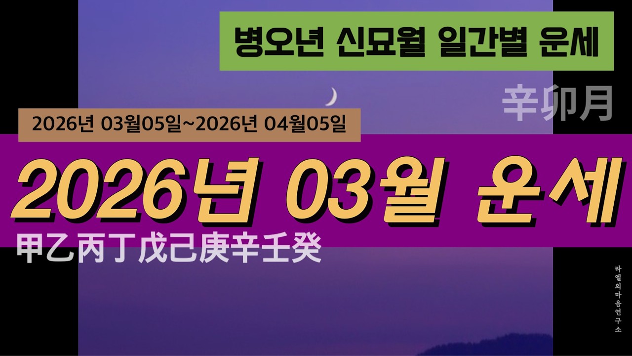 [2026년 3월 운세] 병오년 신월 일간별 운세 #사주 #운세