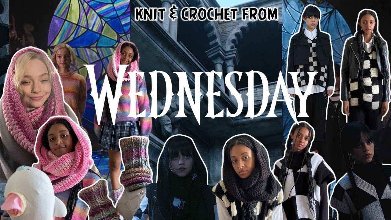 🕯️🖤❀ Wednesday knit & crochet| Knit & Crochet from Film episode 3 | Snoods, Vests, & leg warmers
