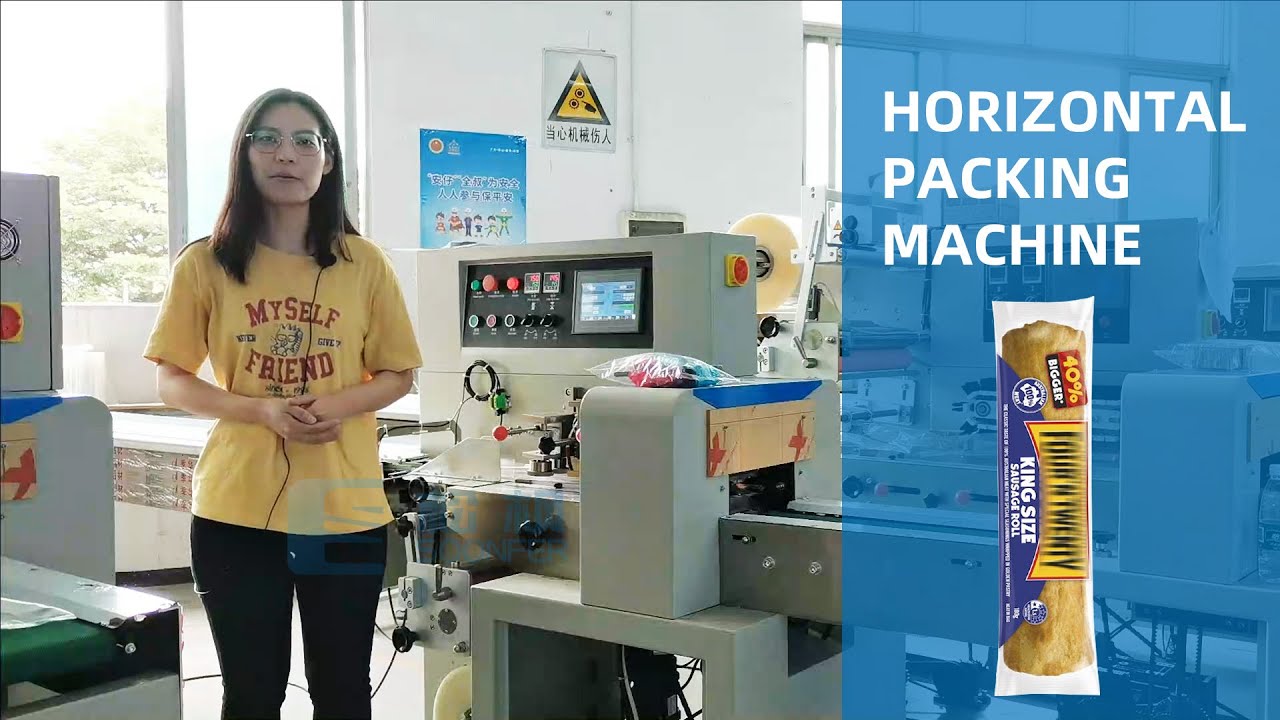 Introduction of horizontal packing machine, suitable for packaging of bread, biscuits, cookies