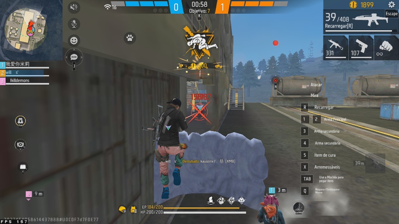 HIGHLIGHTS EM 4x4 APOSTADO! 🥋👑 Highlights Free Fire PC Fraco i5 3570 GTX 750ti