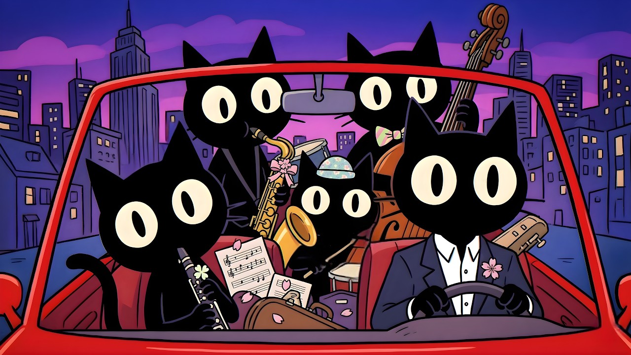 Black Cats Spring City Drive: Uplifting Jazz Music for Work and Relax