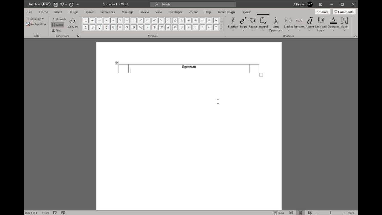 How to format numbered equations in MS Word