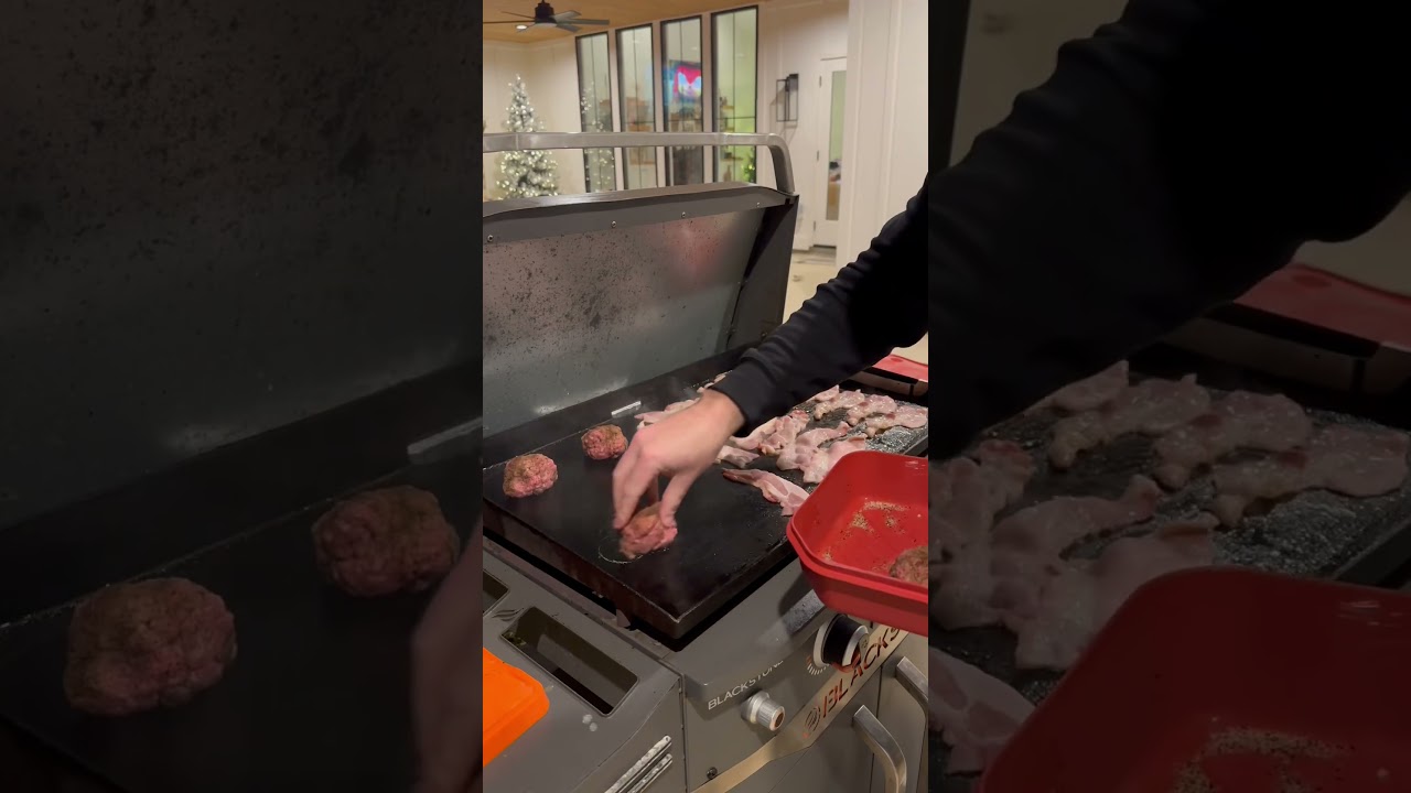 Smashburgers and animal style fries on the back patio #vlog #cooking #blackstone #outdoorcooking