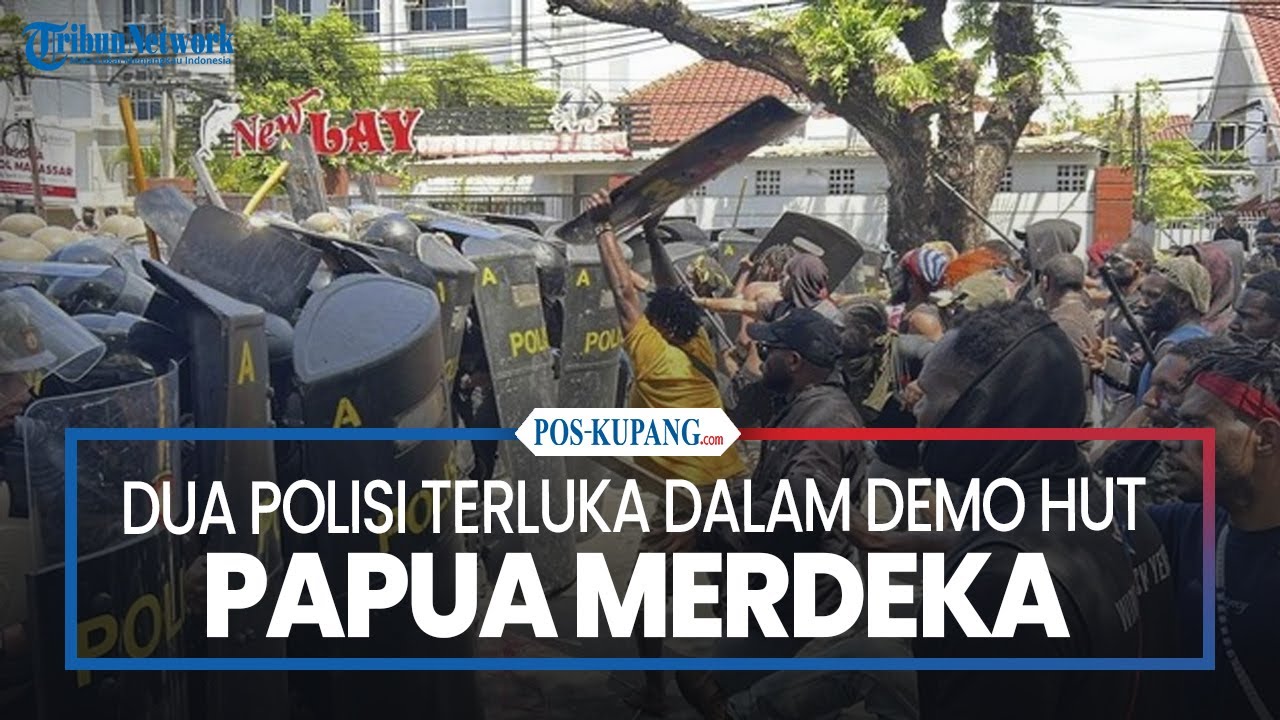 Dua Polisi Terluka Dalam Demo HUT Papua Merdeka di Makassar