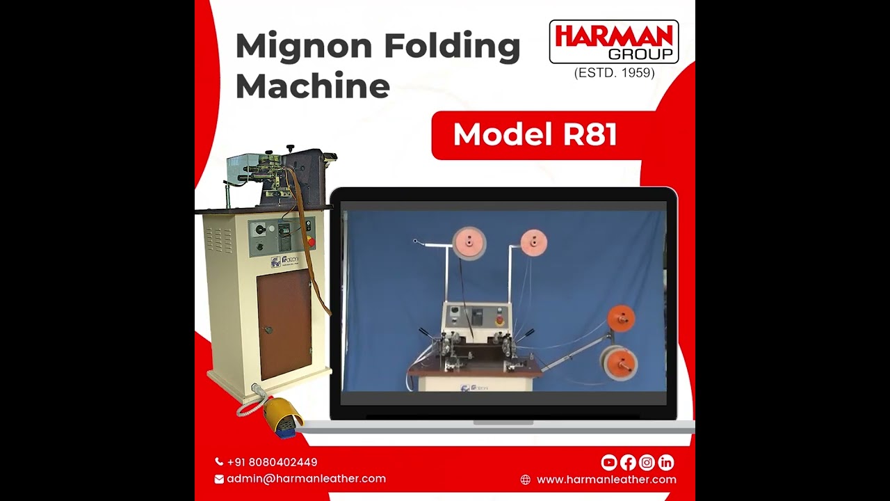 Mignon Folding Machine (Falzoni Make) - R81/R85 (Mignon) - For Leather and Synthetic Materials