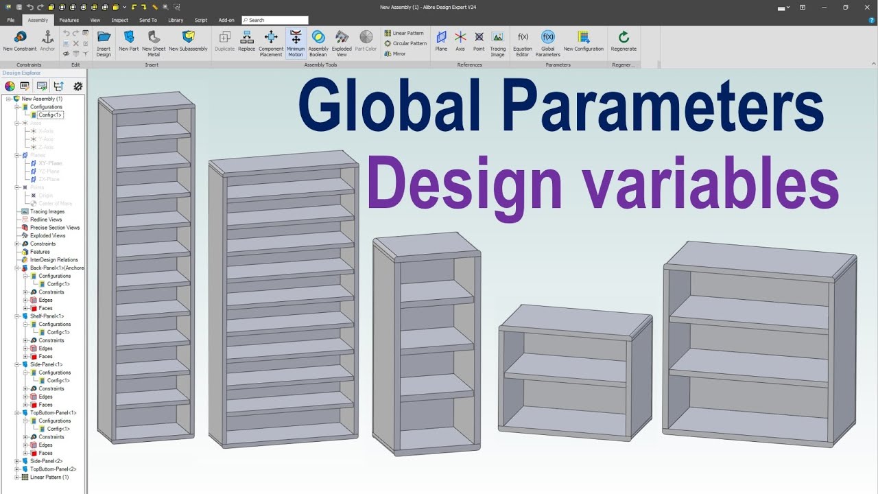 Alibre Design | Using Global Parameters - Variable Design Configuration in Table