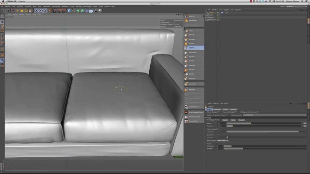 sculpt a sofa with cinema 4d