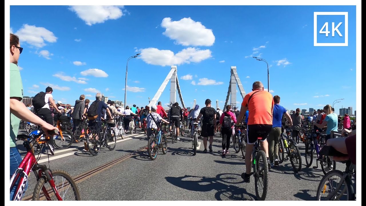 Московский Велофестиваль 18.05.2024. Круг по Садовому кольцу под техно (4K, 2160p)