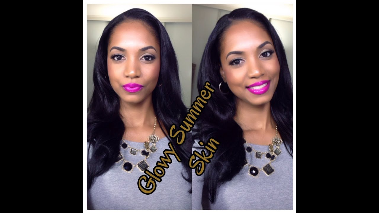 TUTORIAL | Glowing Summer Skin (FULL FACE) + Simple Glitter Eyes + Bold Lips