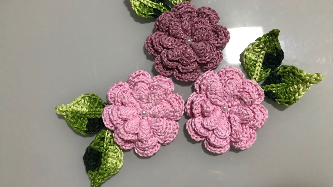 Passo A Passo Flor E Folhas Viciada Em Crochê 🧶
