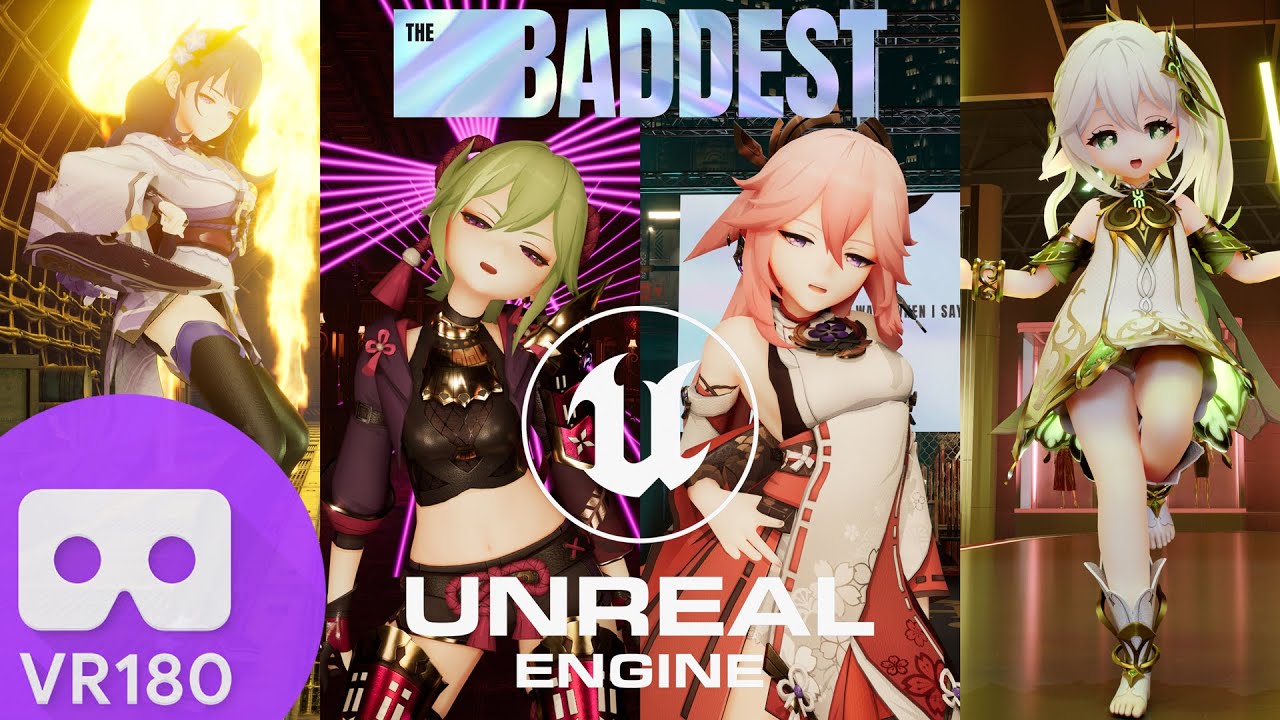 [MMD] [VR180]: Genshin Impact (Raiden / Shinobu / Yae Miko / Nahida  ) \ K/DA 