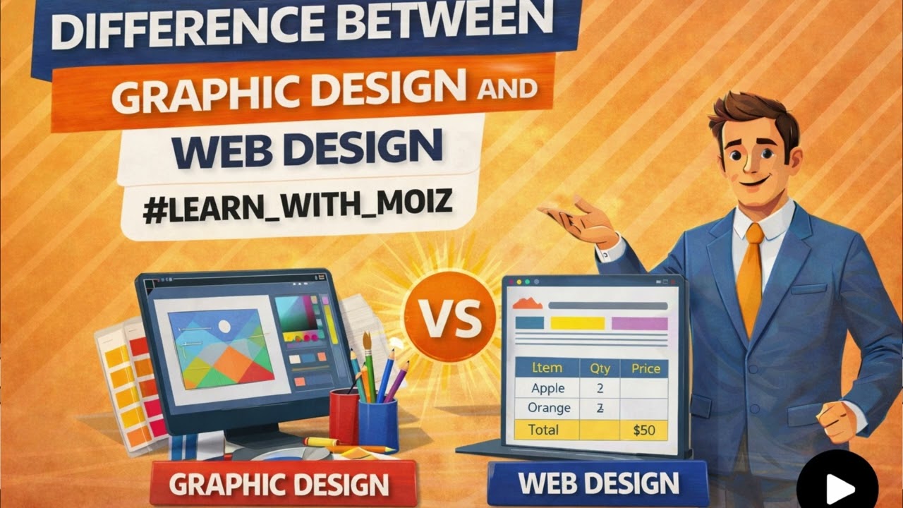 Difference Between Graphic Design and Web Design | Beginner Guide | Learn With Moiz