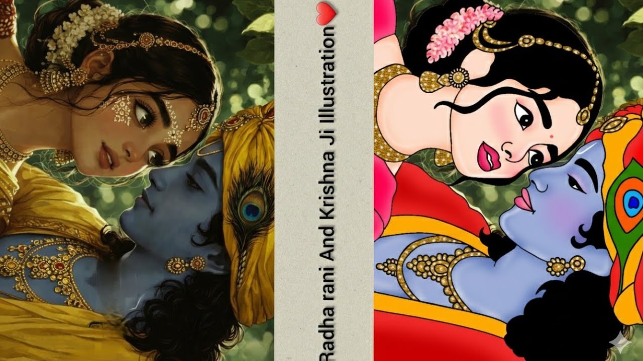 Radha rani and krishna ji digital illustration drawing🙏❤️ || radhe krishna #digitalart #illustration