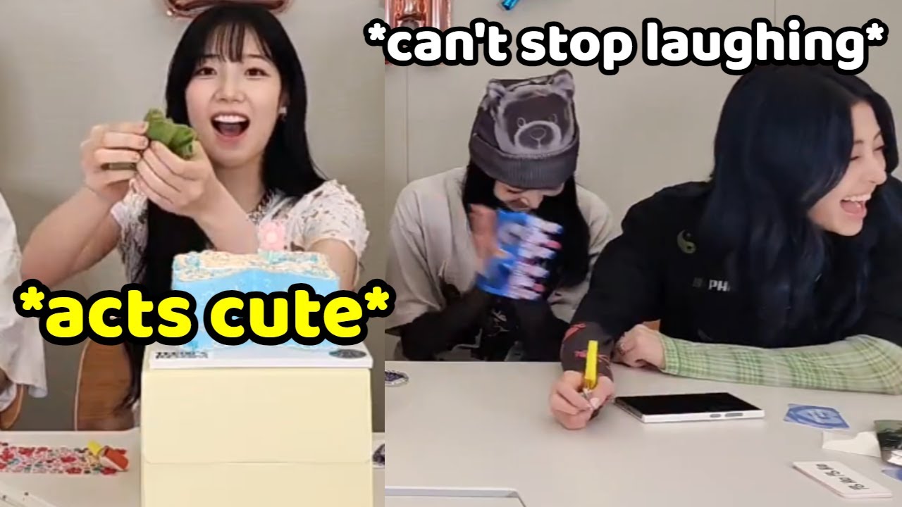 Kazuha does aegyo and everyone laughs
