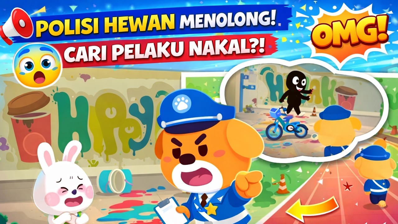 Ayo Kita Lihat Polisi Hewan Menolong Cari Pelaku Nakal - Game Kids Permainan Anak Bahasa Indonesia