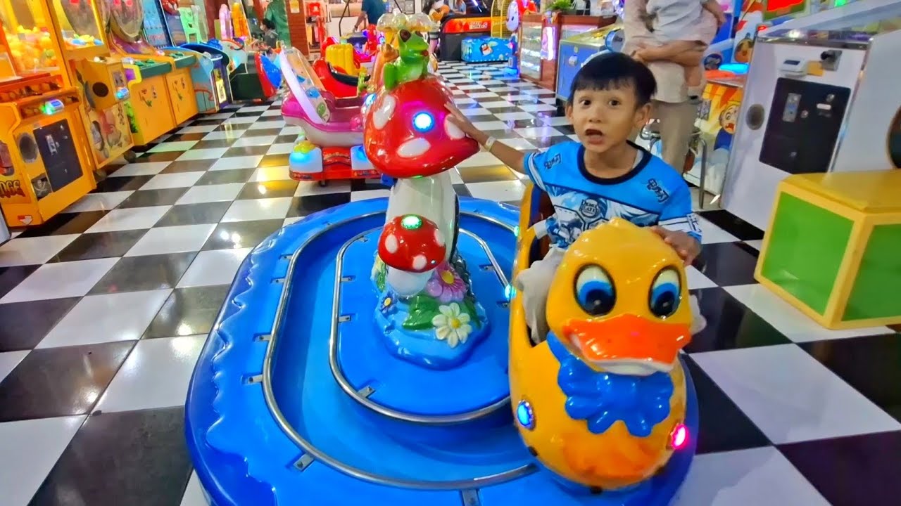 NAIK Odong-odong Kereta bebek lucu dan bermain game tiket sangat seru