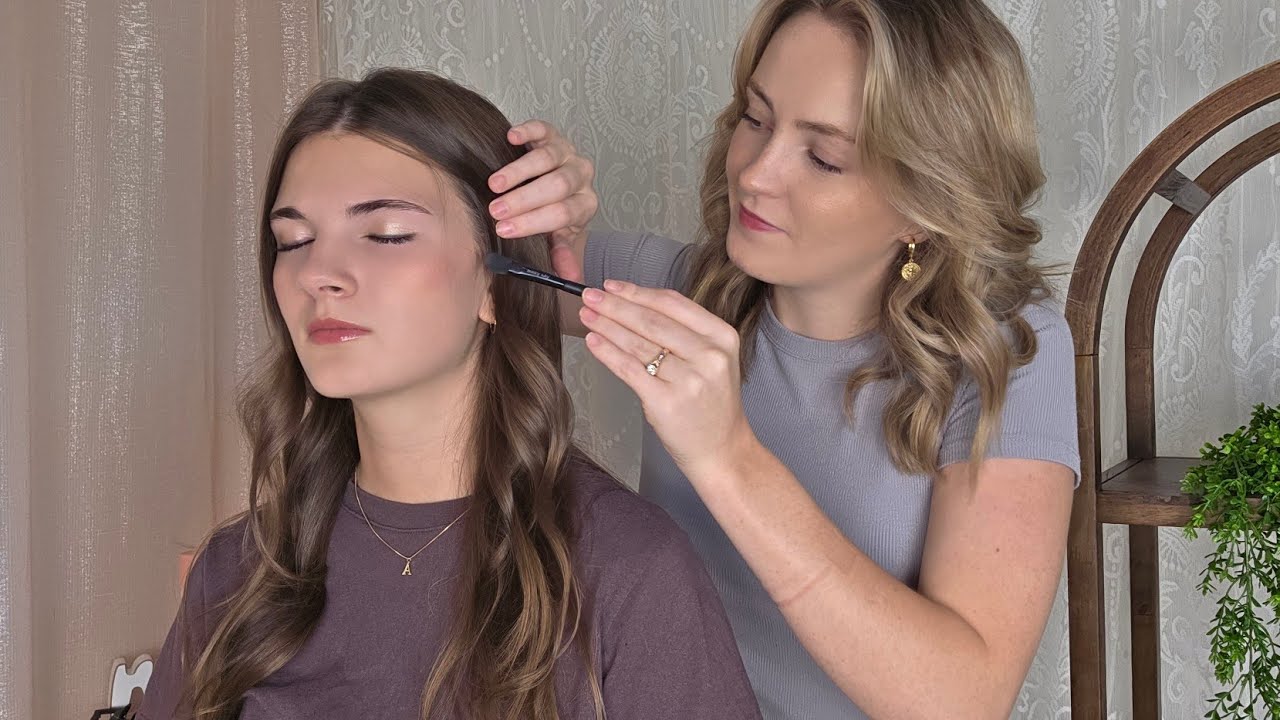 ASMR Perfectionist Hair Curling With Make Up Application - Detailed Finishing Touches