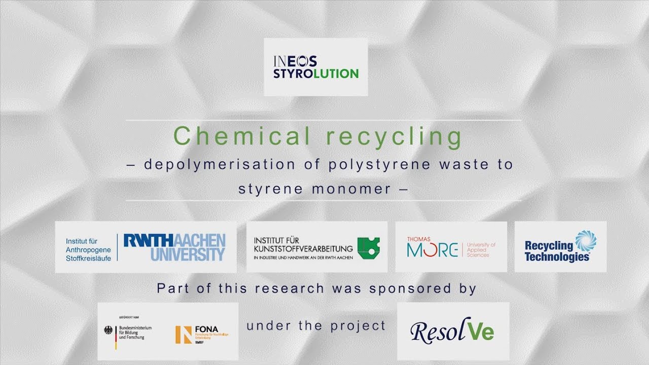 Chemical recycling – depolymerisation of polystyrene waste to styrene monomer