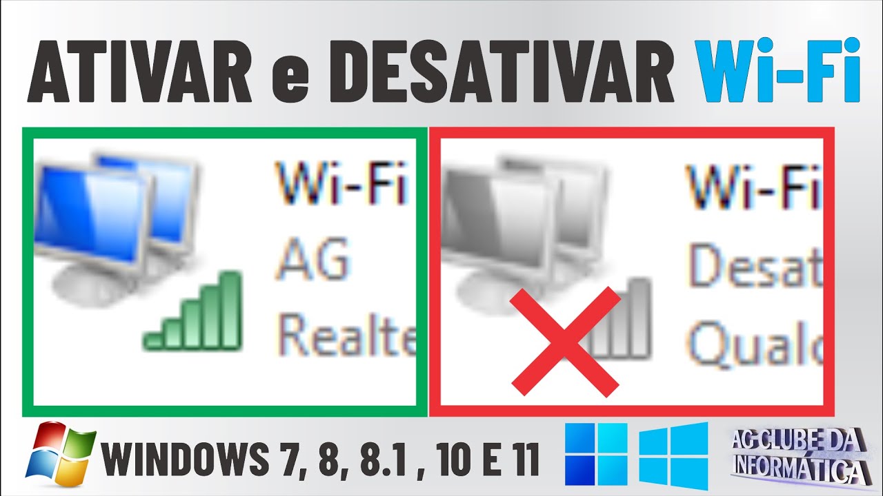 Como Ativar e Desativar o WI-Fi do PC, Windows 7, 8, 8.1, Windows 10 e Windows 11