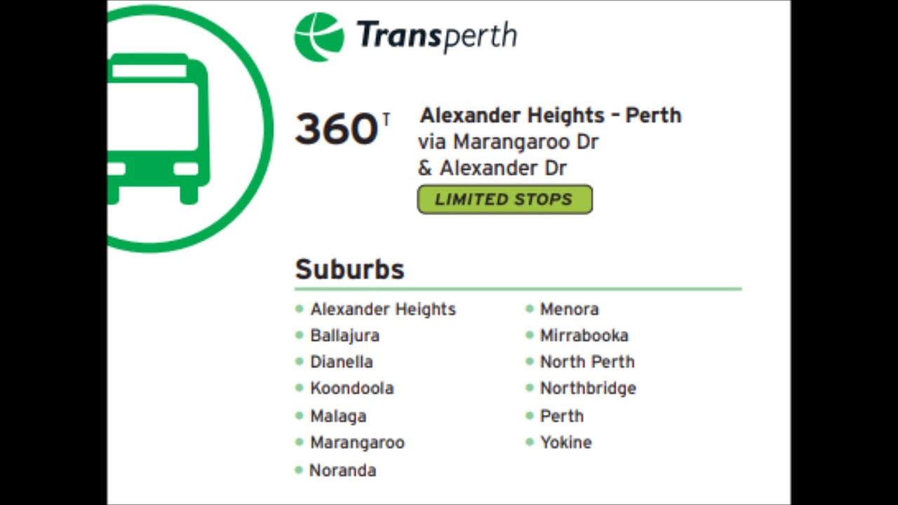 Transperth Limited Stop 360T pre-Ellenbrook Line