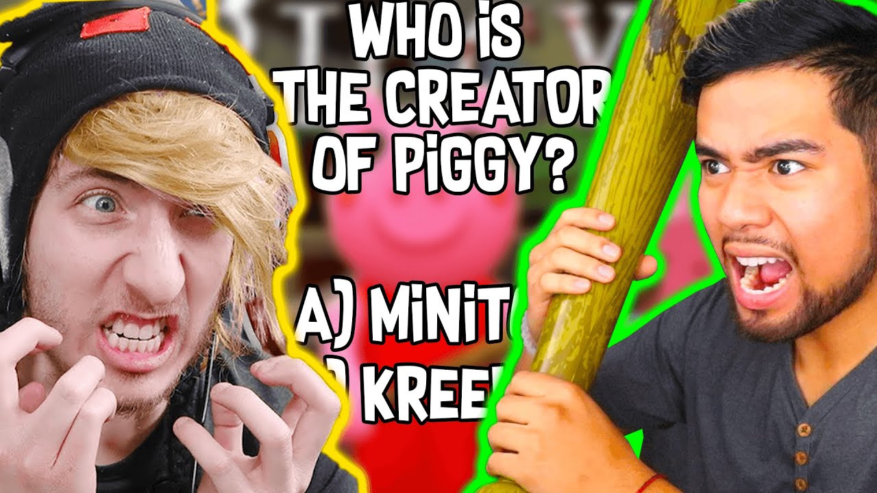 @KreekCraft  VS @AntAntixx vs MIKEYDOOD in Roblox Piggy IMPOSSIBLE QUIZ..