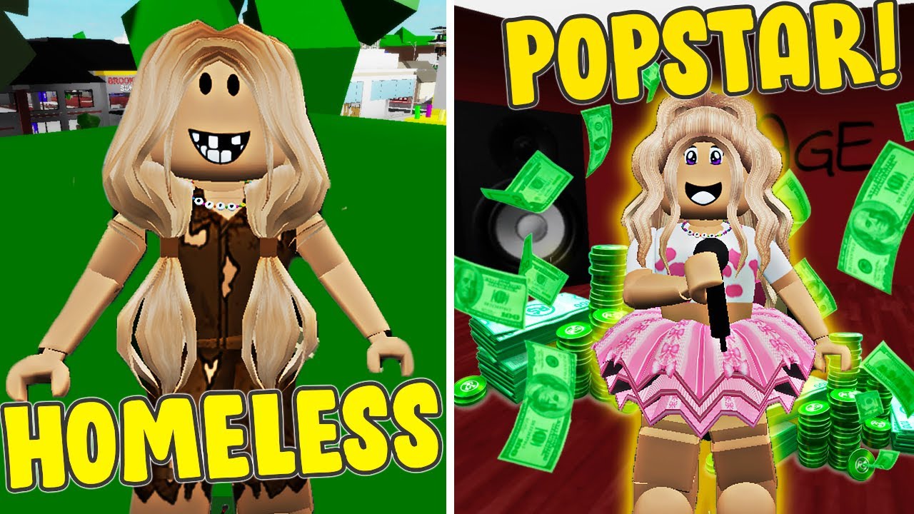 HOMELESS GIRL BECOMES A POPSTAR!! **BROOKHAVEN ROLEPLAY** | JKREW GAMING