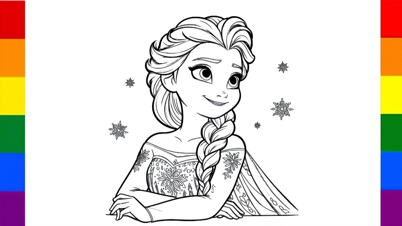 Princess Elsa drawing for kids and toddlers | Easy elsa drawing for kids