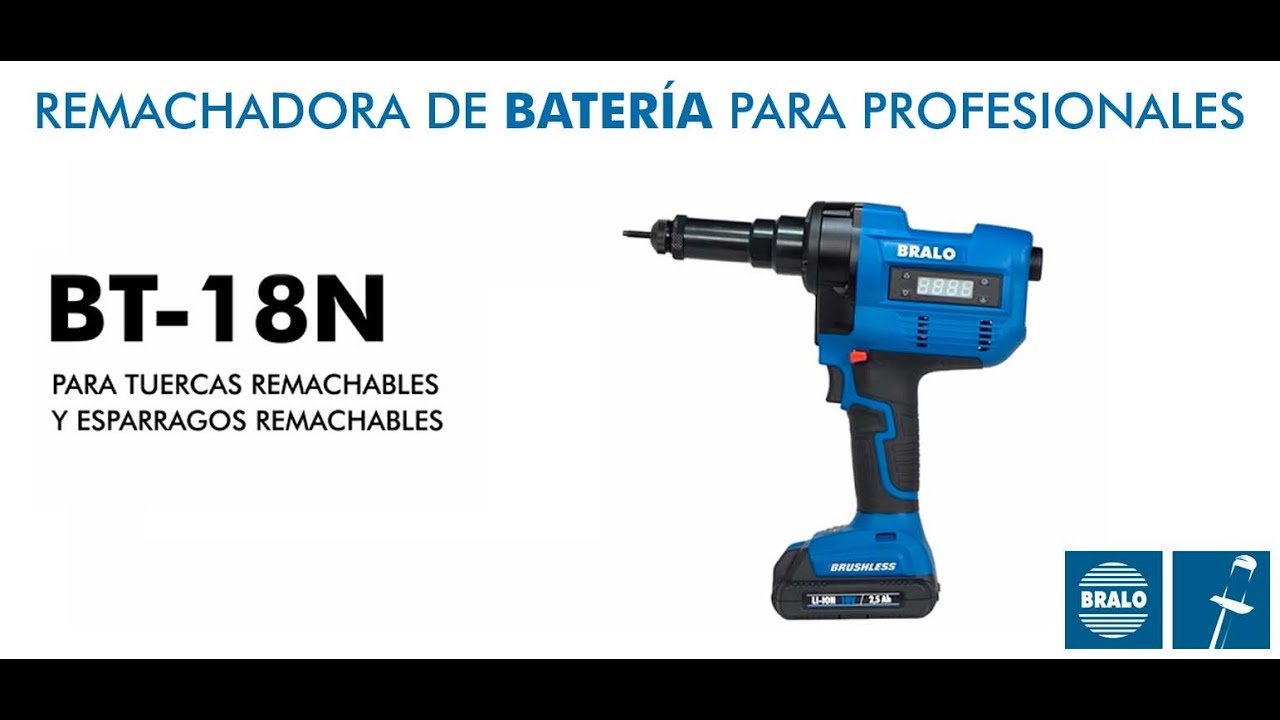 Remachadora de batería para tuercas remachables - BRALO
