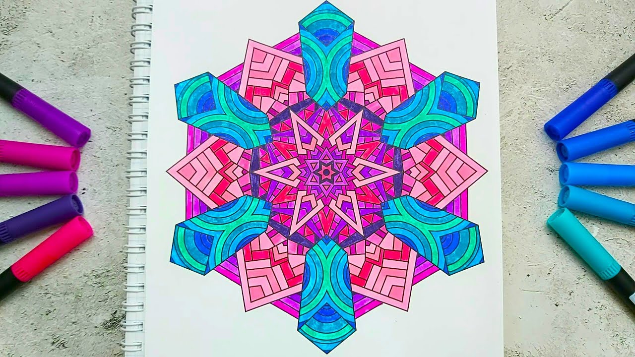 Relaxing Mandala Coloring Book (No talking) I Color and Calm I ASMR I Meditation Collection #40