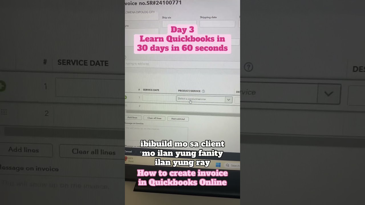 Day 3 - How to Create a Sales Invoice in QuickBooks Online (Beginner Tutorial | Day 3)  