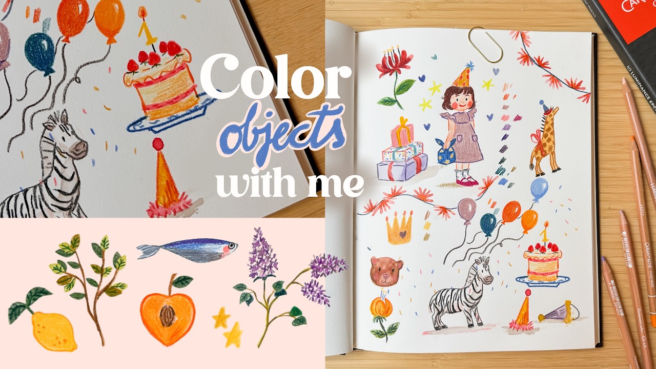 Sketchbook session using Caran d'ache Luminance colored pencils | Firsts impressions+ASMR moments